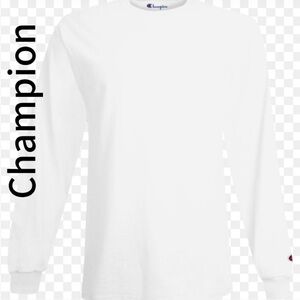 Champion White Long Sleeve Tee Crew Neck NWOT